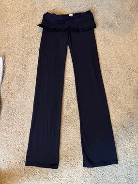 Strut-This Black Fold-Over Waist Yoga Pants